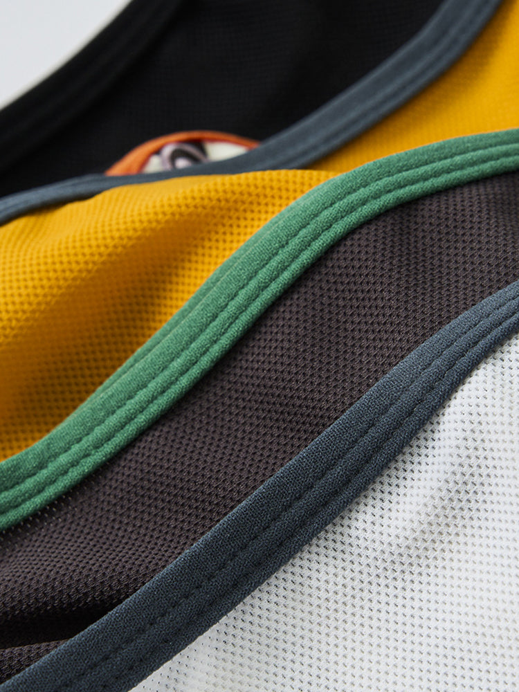 Men's Spliced Striped Mesh Pouch Briefs