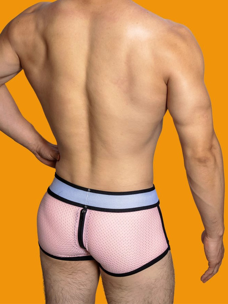 2 Pack Men's Fashionable Low-Rise Zipper Trunks