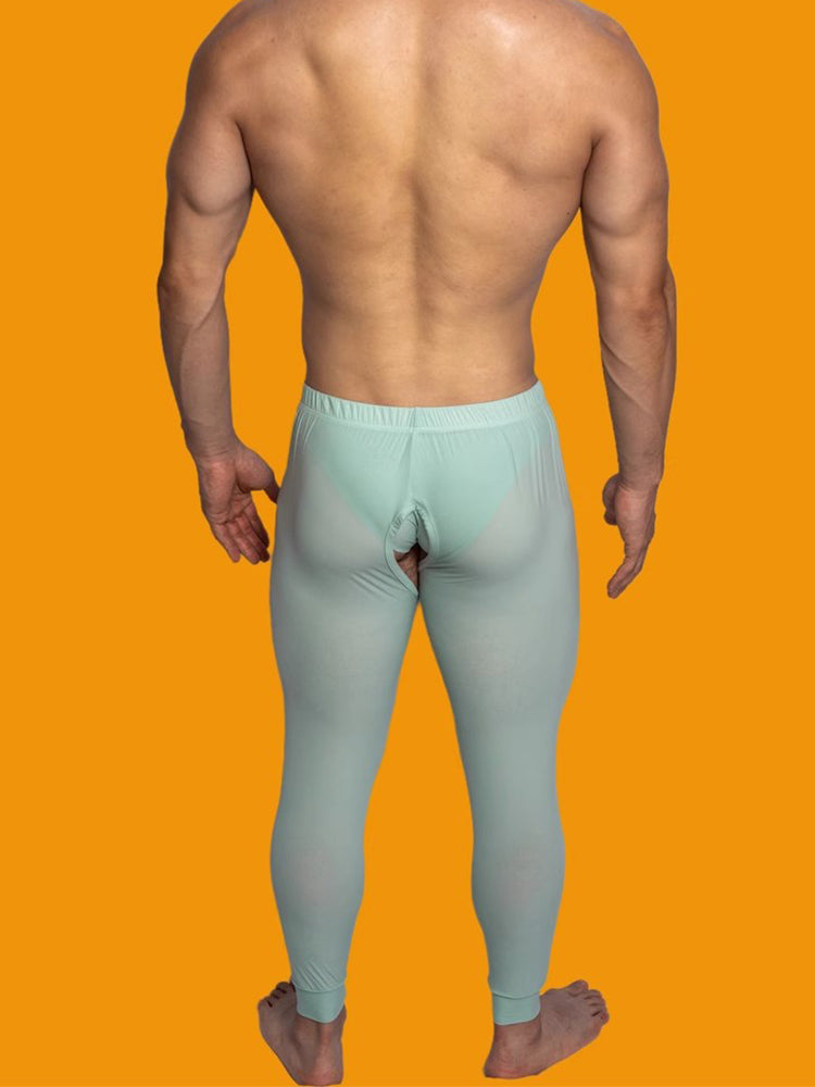Men's Low-Rise Split Hollow Base Layer Breathable Tights