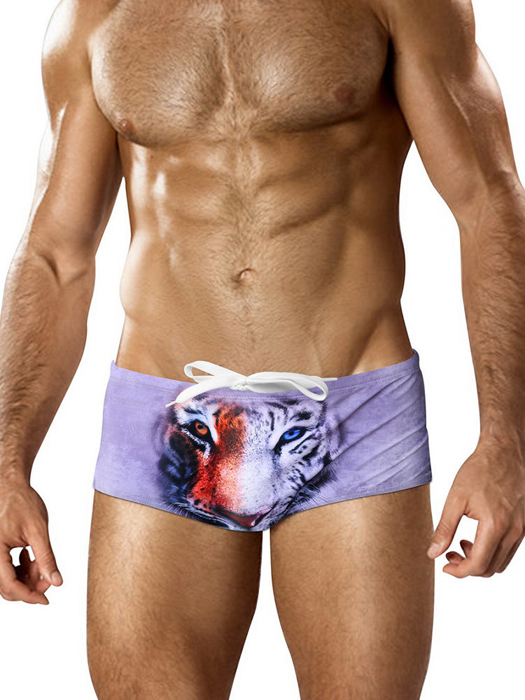 Men's Low-Rise Sexy Stylish Print Swim Briefs