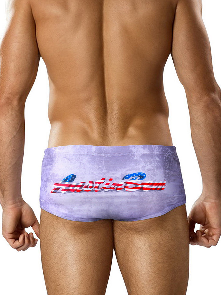 Men's Low-Rise Sexy Stylish Print Swim Briefs