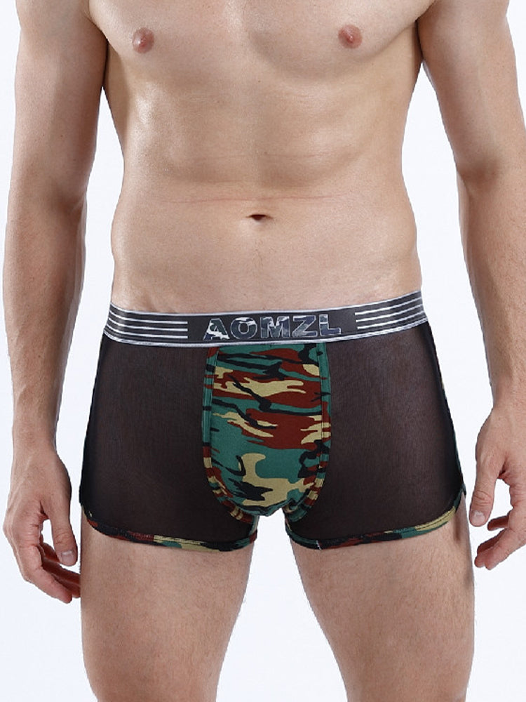 4-pack Men's Cotton Seamless Mesh Breathable Boxer Briefs