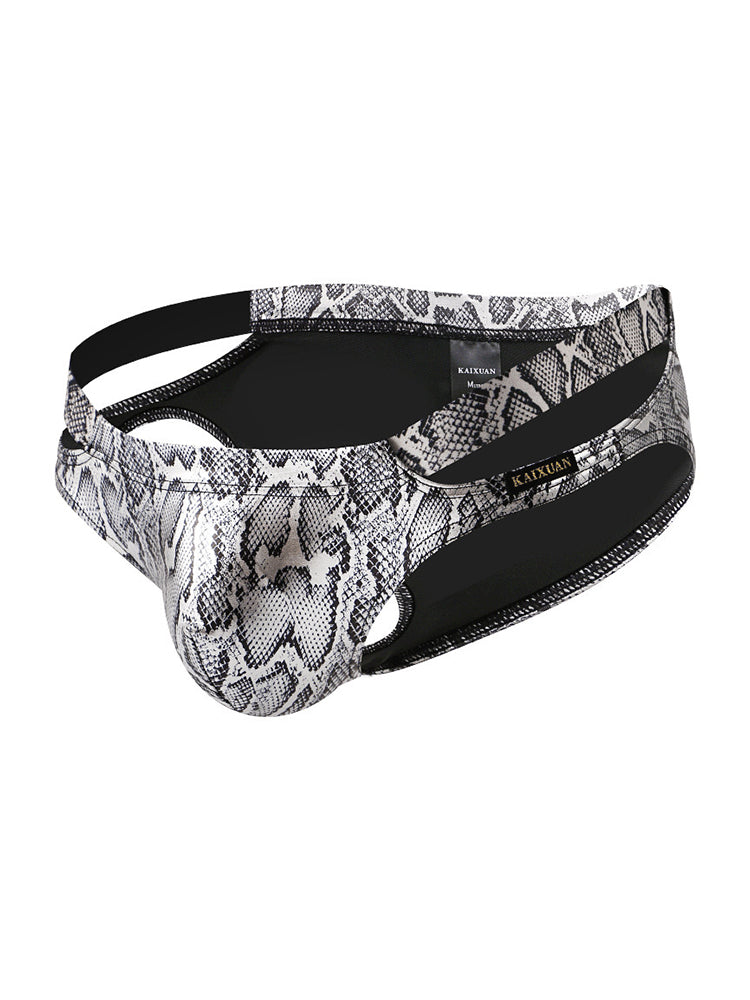 2-pack Men's Snake Print Hollow Briefs