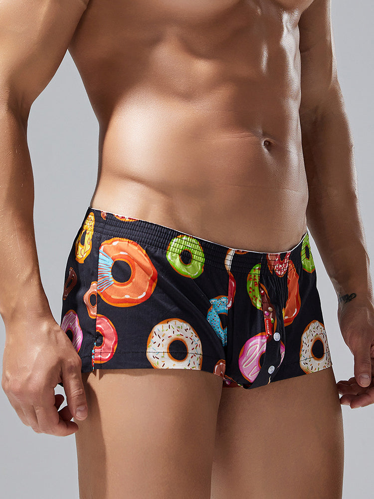 2 Pack Men's Cotton Casual Trunks Underwear