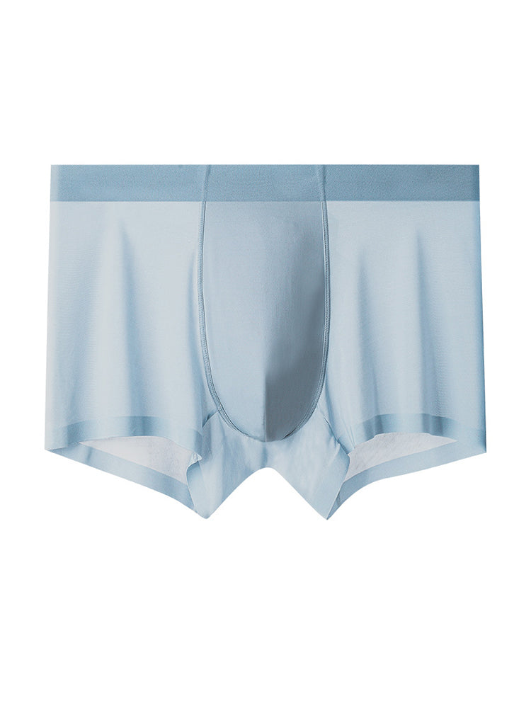 3-pack Men's Ice Silk Sexy 3D Stamped Pouch Boxer Briefs