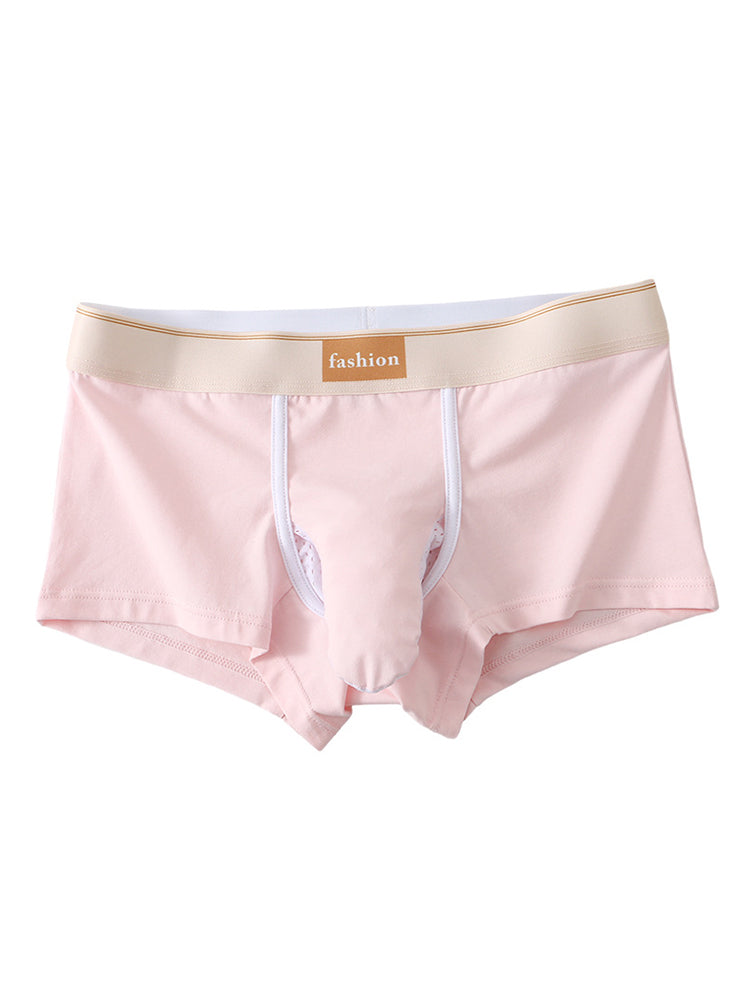 3 Pack Men's Elephant Trunks Gun and Bullet Separation Solid Color Cotton Sexy Boxer Briefs