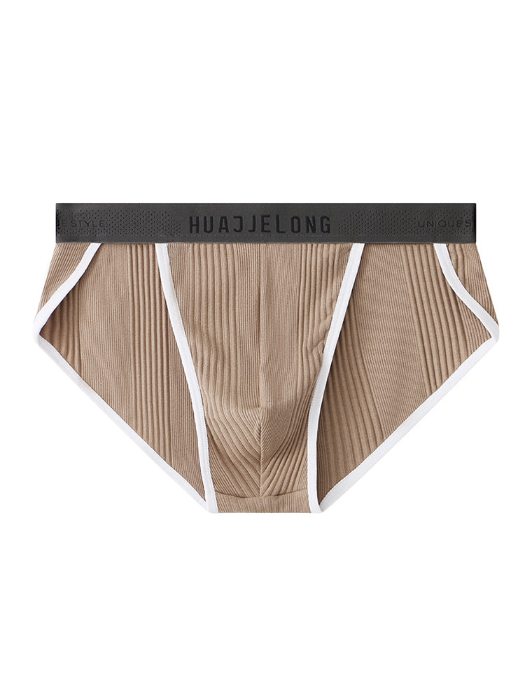 4 Pack Men's Solid Color Cotton Breathable Trendy Briefs