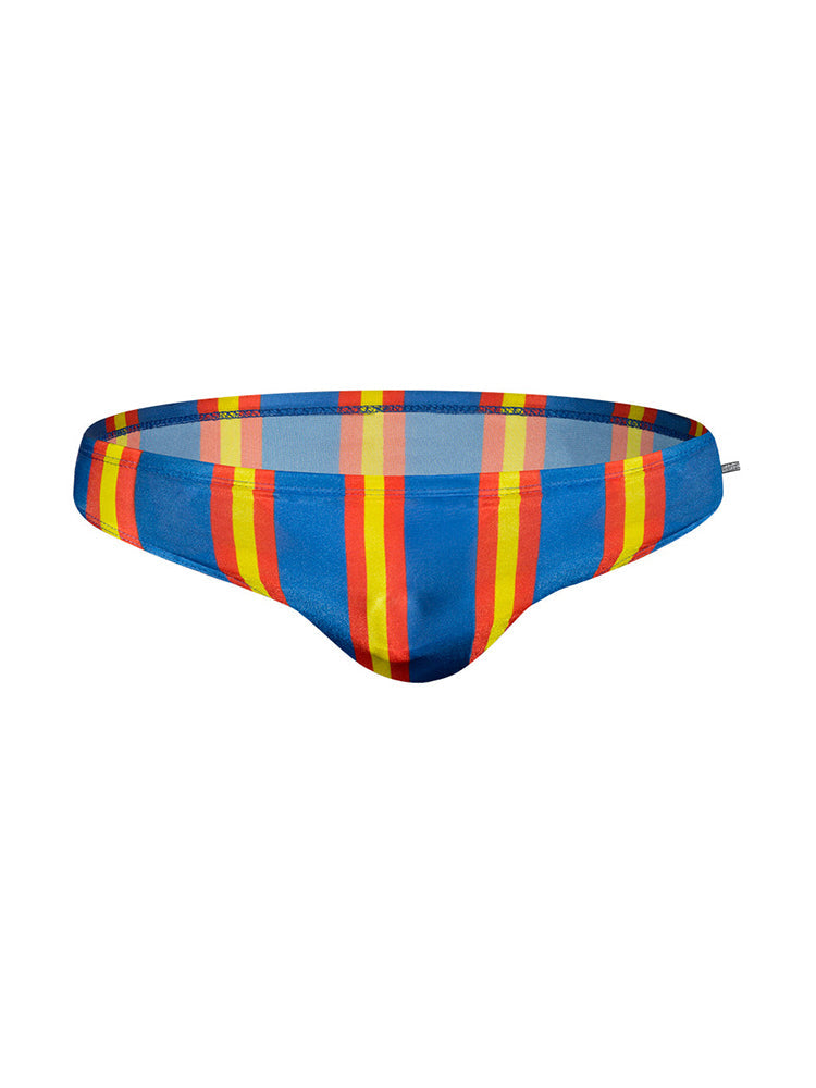 Men Casual Stripe Quick Drying Swim Briefs