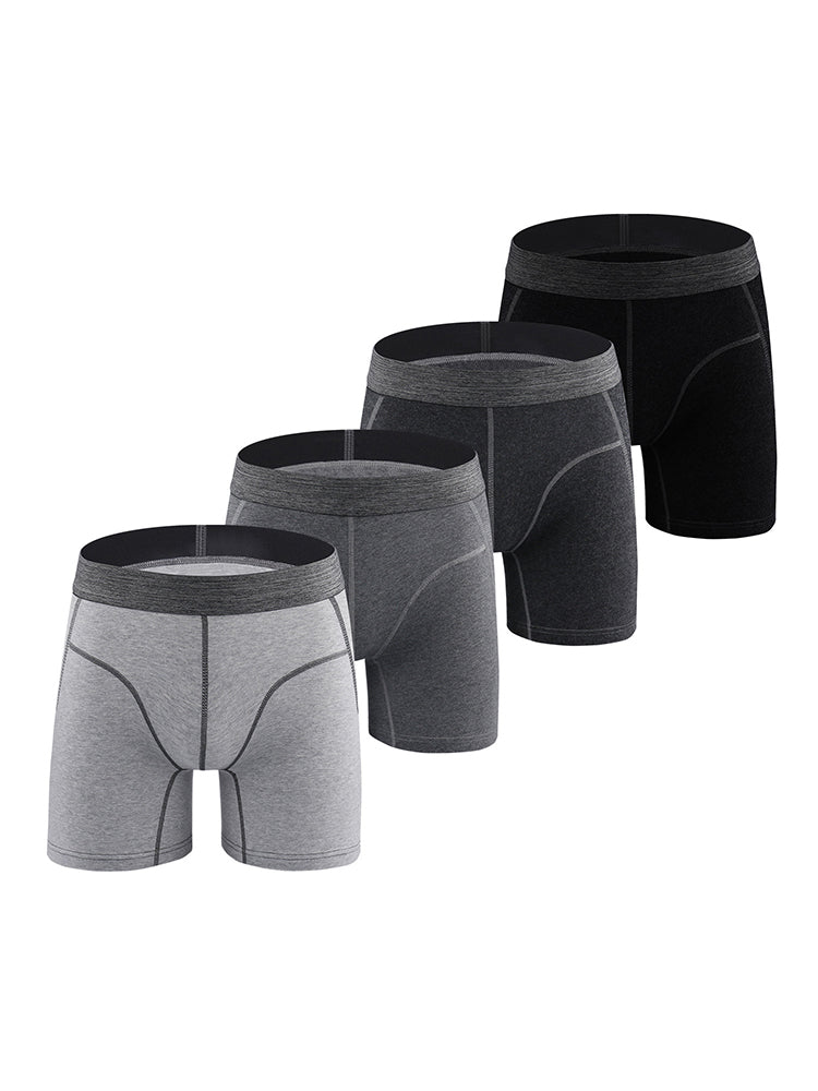 Men's Sport Anti-Chafing Cotton Boxer Briefs