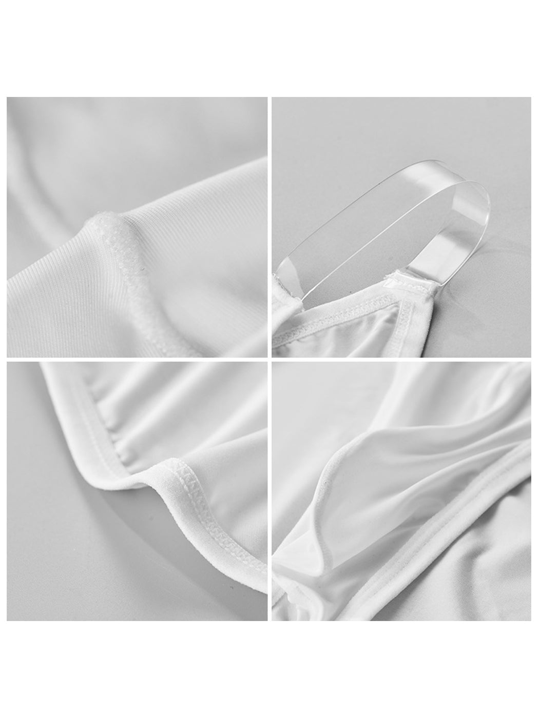 Sexy Spliced Transparent Belt Bikini For Men