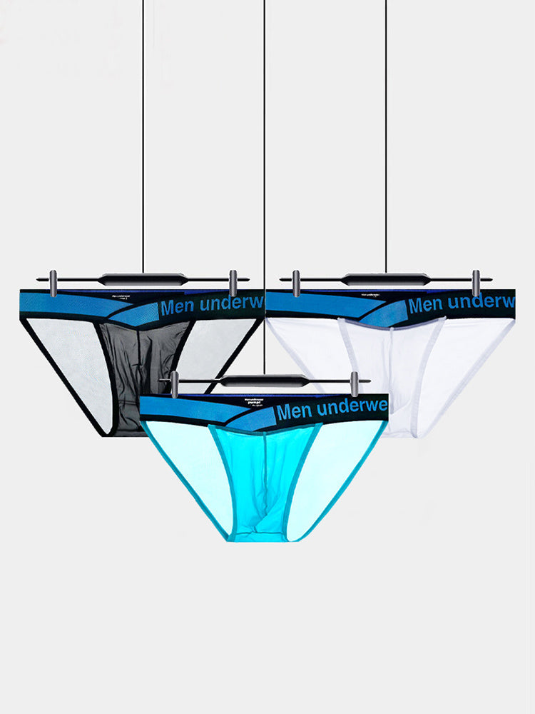 2 Pack Men's Ultra-Thin Semi-Transparent Sexy Sports Bikini