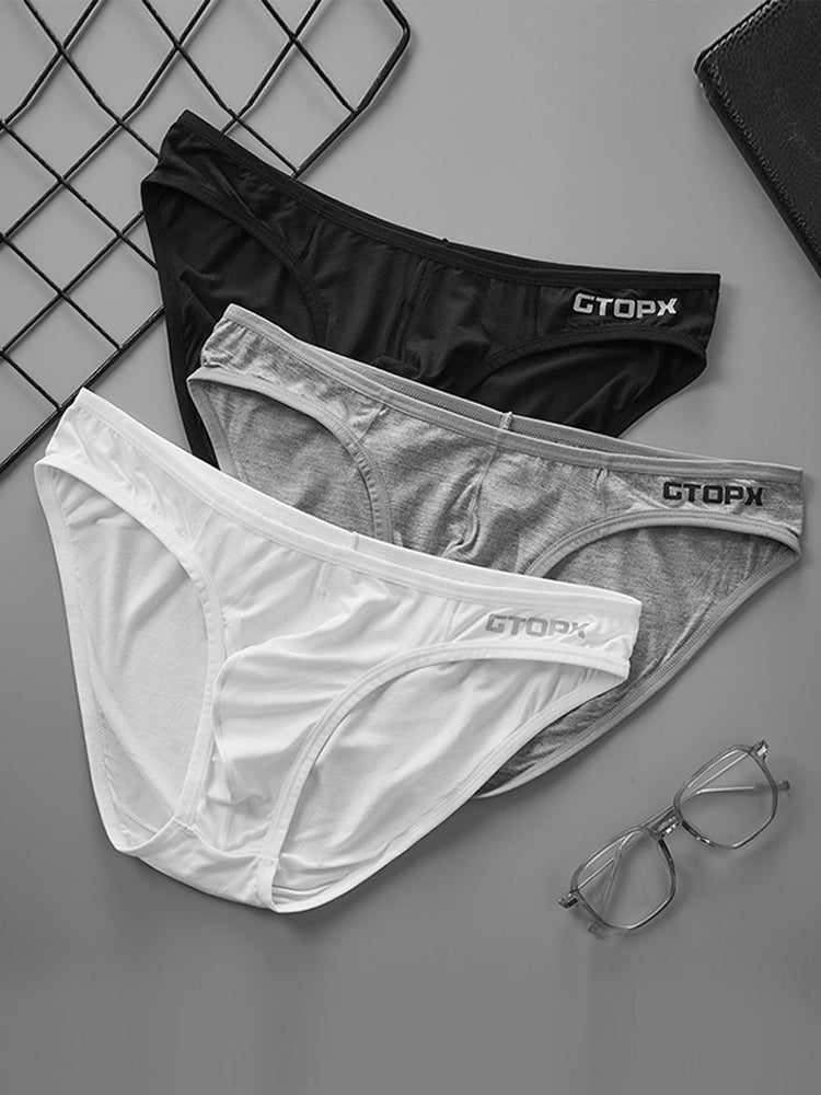 2 Pack Men's U-Shaped Pouch Single Layer Moisture-Wicking Comfortable Sexy Bikini