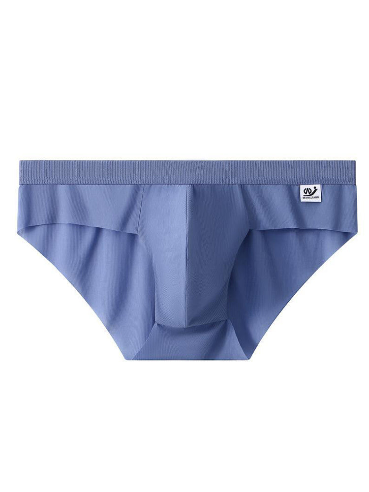 3 Pack Men's Ultra-Thin Breathable Ribbed Ice Silk Briefs