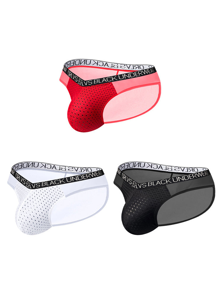 2-Pack Breathable Low Waist U-Convex Semi-Transparent Men's Briefs