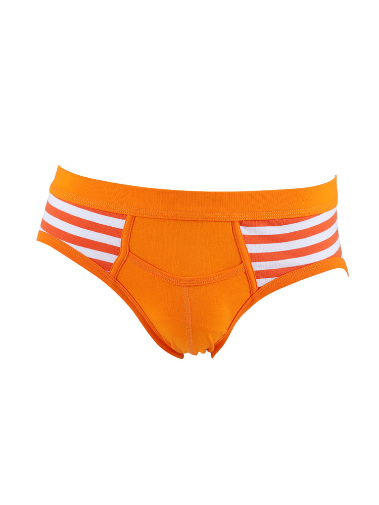 4 Pack Men's Mid-Rise Cotton Striped Briefs