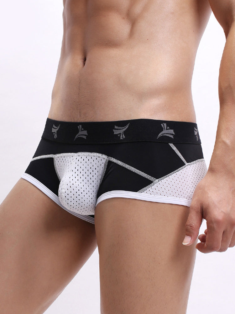 3 Pack Men's Nylon Mesh Breathable U-Pouch Trunks