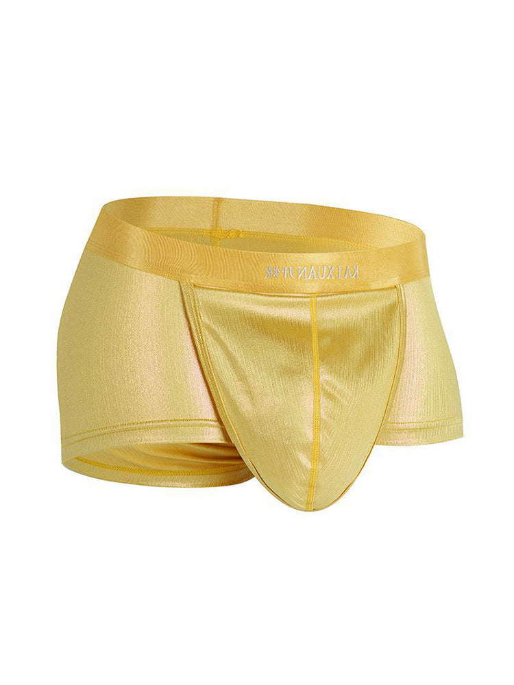 Men's Metallic Glossy Big Pouch Boxer with Fly