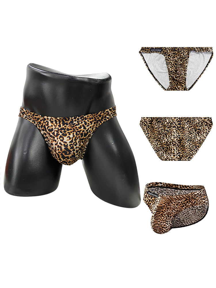 Men's Sexy Leopard Print Pouch Briefs