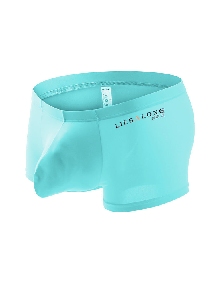 3 Pack Men's Breathable Ice Silk Double-Layered Big Pouch Sexy Boxer Briefs