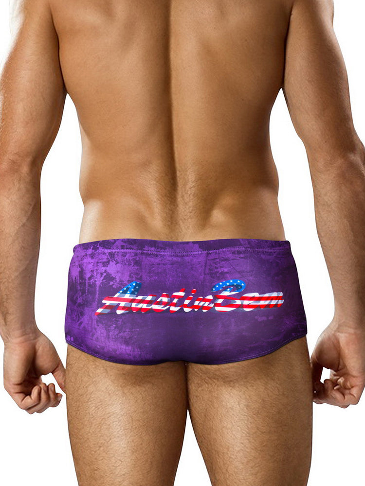 Men's Low-Rise Sexy Stylish Print Swim Briefs