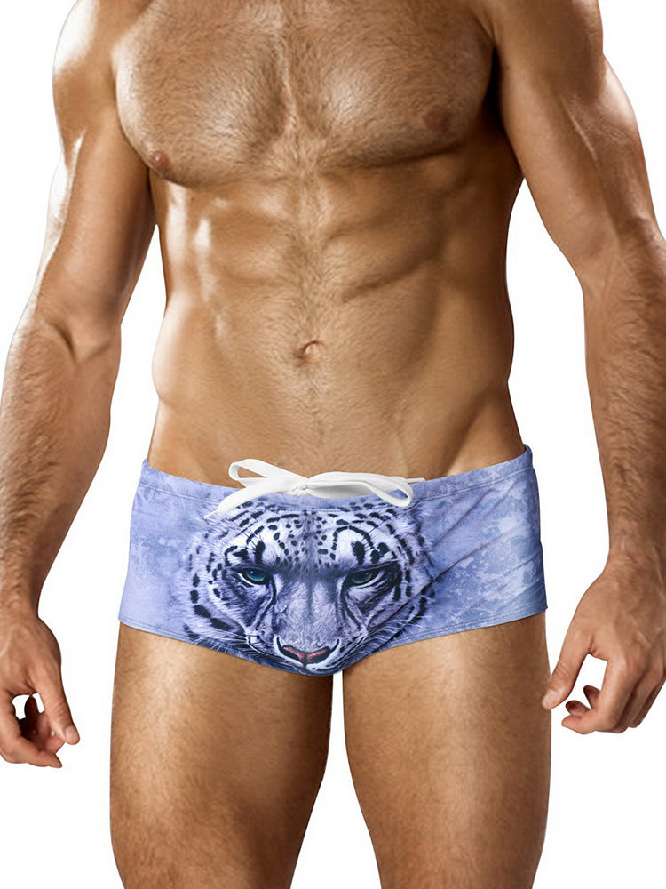 Men's Low-Rise Sexy Stylish Print Swim Briefs