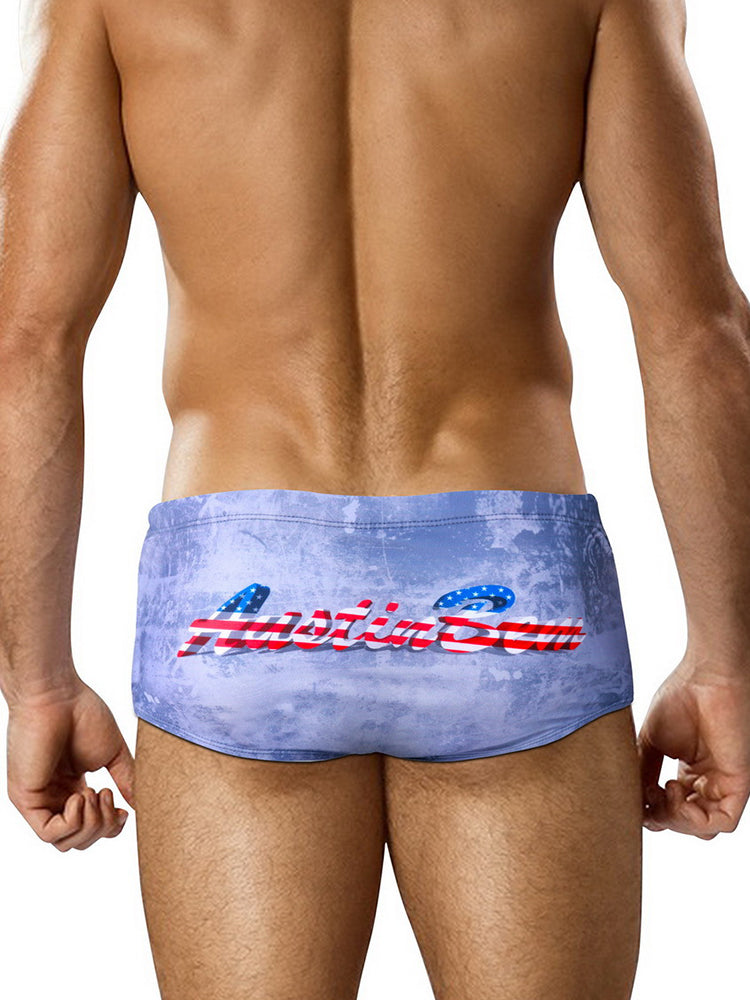 Men's Low-Rise Sexy Stylish Print Swim Briefs