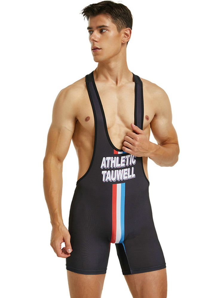Men's Sporty Wrestling Singlet Bodysuit