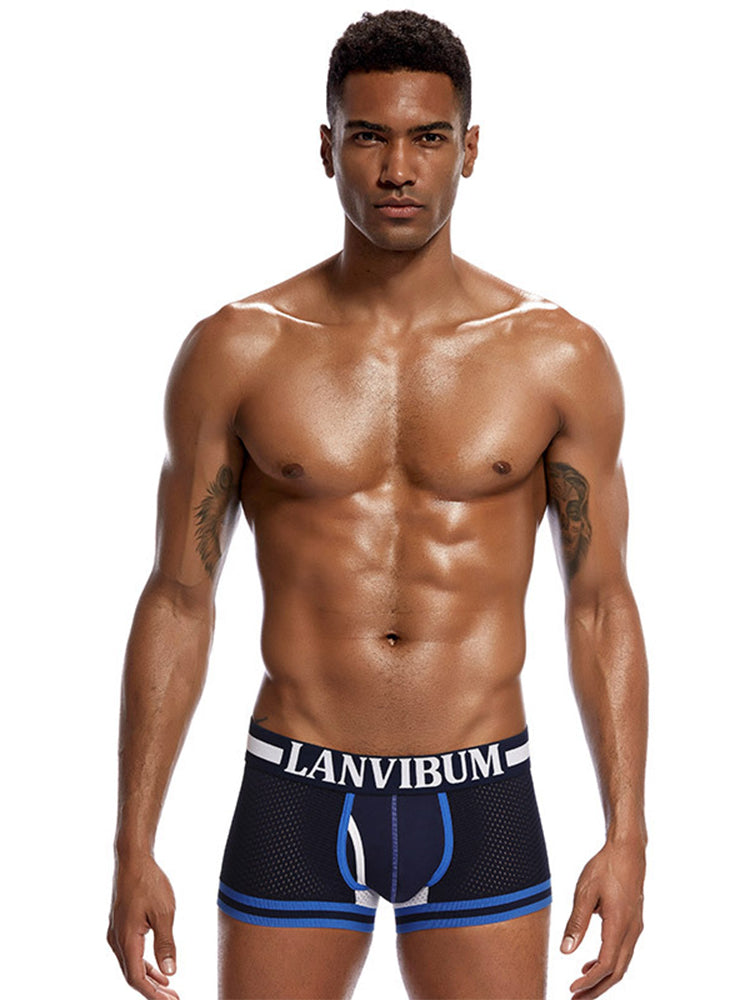 メンズ メッシュ 通気性 速乾 セクシー ナイロン トランクス 4枚組