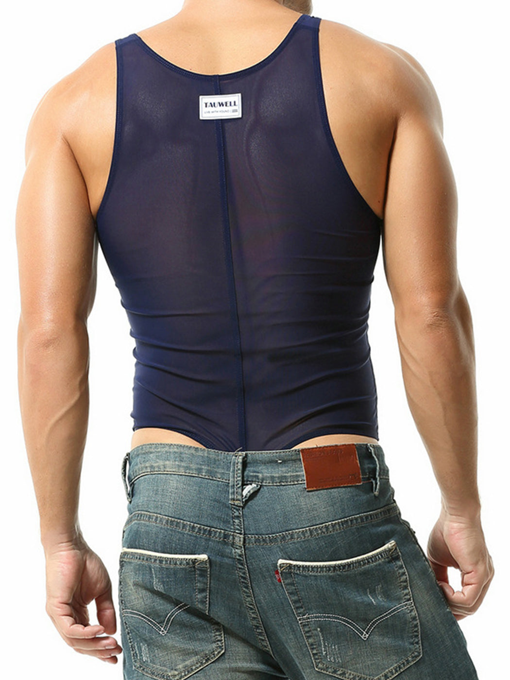 Men's Sexy Mesh Wrestling Singlet Bodysuit