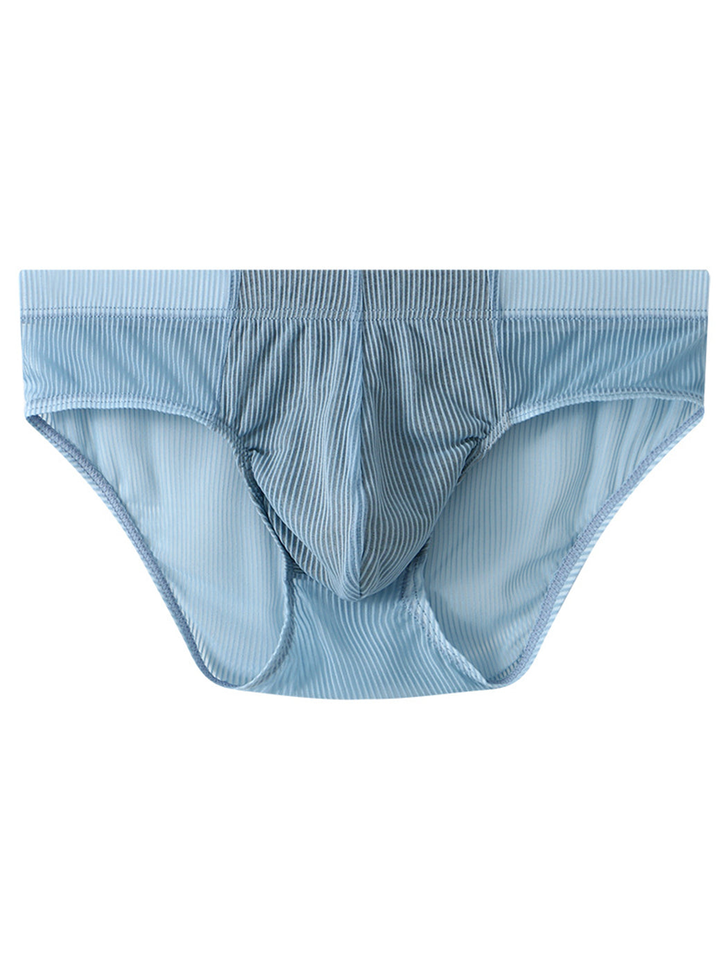 2 Pack Men's Striped Separate Pouch Thin Briefs