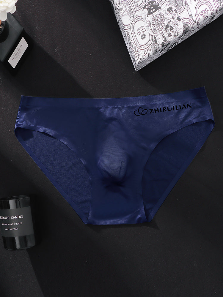 3 Pack Men's Ultra-Thin Seamless Ice Silk Cool-Touch Briefs