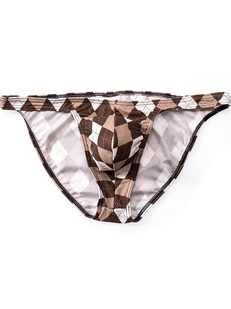 Rhombus Check Pattern Pouch Briefs