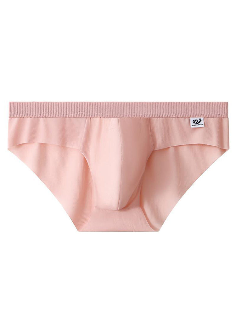 3 Pack Men's Ultra-Thin Breathable Ribbed Ice Silk Briefs
