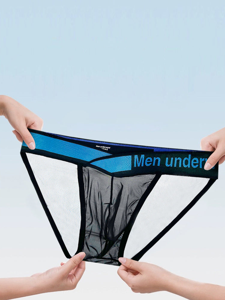 2 Pack Men's Ultra-Thin Semi-Transparent Sexy Sports Bikini