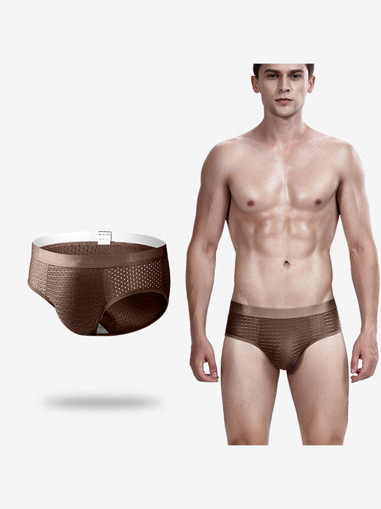 4 Pack Breathable Ice Silk Antibacterial Men's Briefs