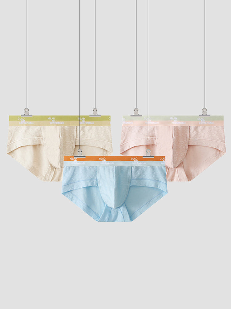 3 Pack Men's Baby Cotton High-Stretch Skin-Friendly Breathable Briefs