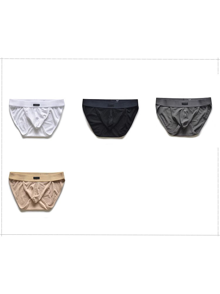 2 Pack Men's Low-rise High-cut Solid Briefs