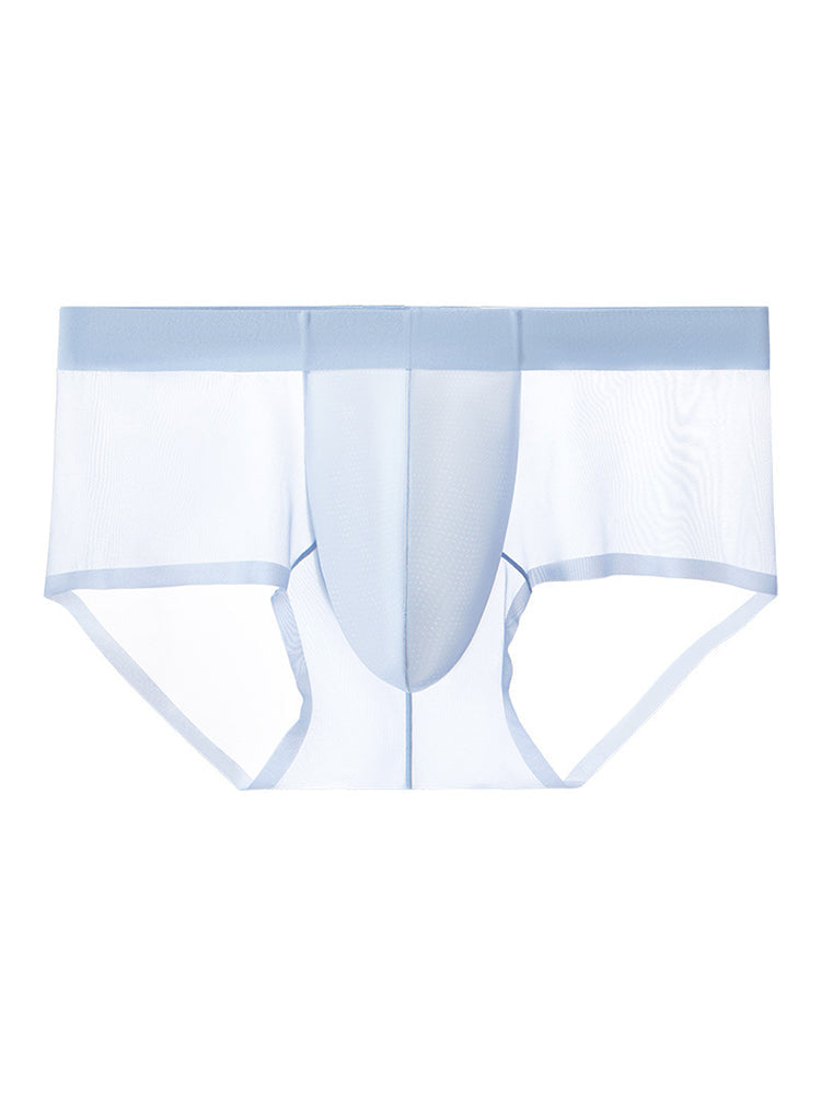 2 Pack Men's Ultra-Thin Ice Silk Breathable Quick-Dry Antibacterial Crotch Briefs