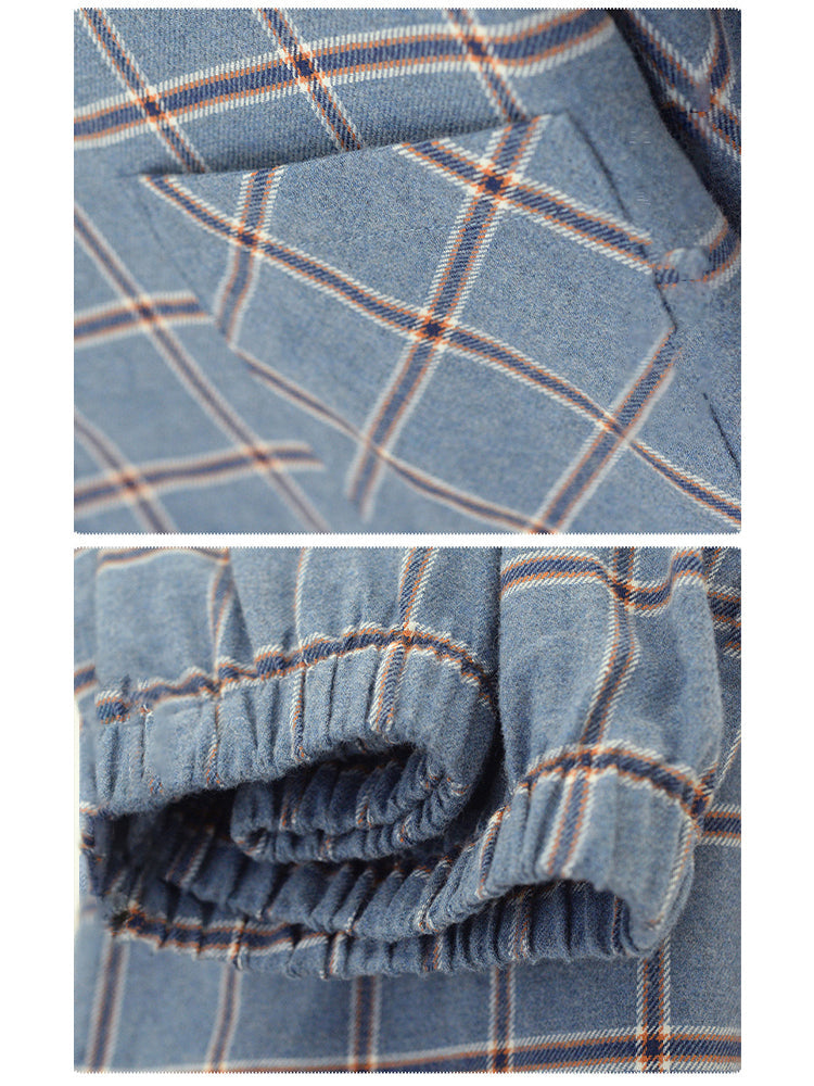 Men's Long Sleeve Woven Brushed Cotton Pajama Set