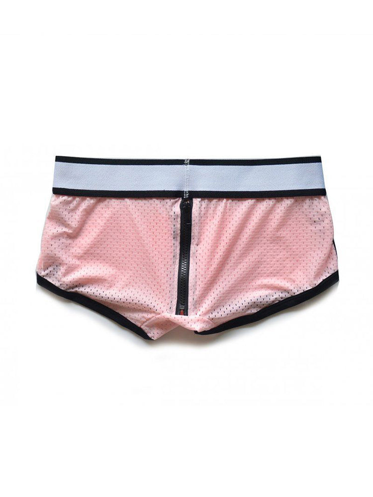 2 Pack Men's Fashionable Low-Rise Zipper Trunks