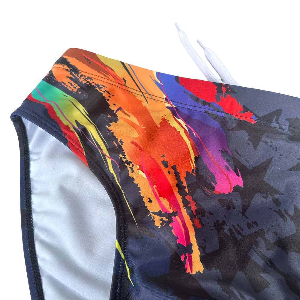 Men's Youth Training Fashion Print Swim Brief