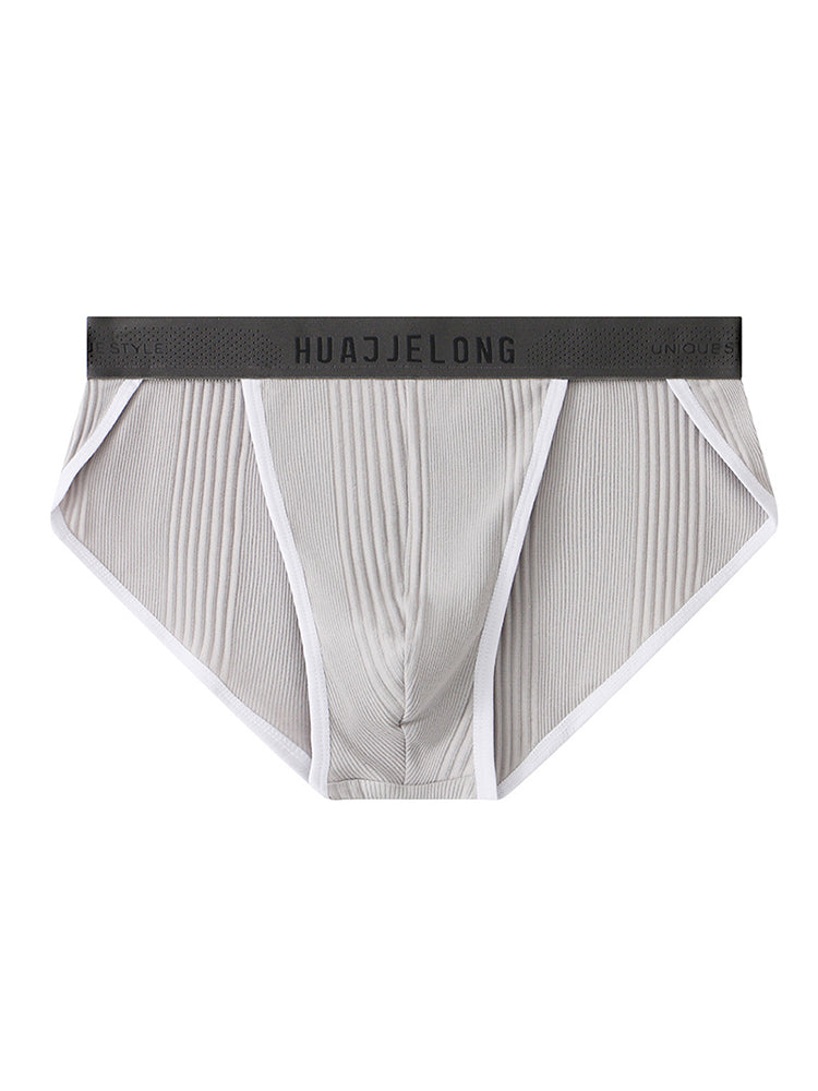 4 Pack Men's Solid Color Cotton Breathable Trendy Briefs