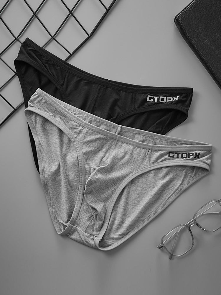 2 Pack Men's U-Shaped Pouch Single Layer Moisture-Wicking Comfortable Sexy Bikini