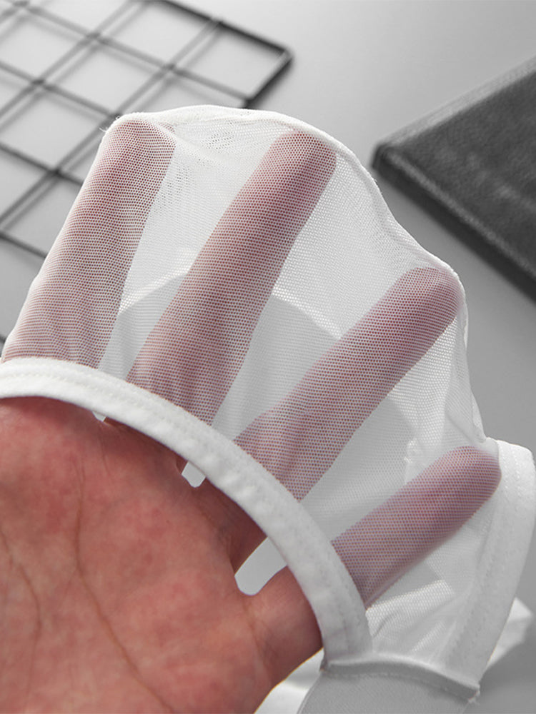 2-Pack Personalized Belt Ice Silk Breathable Mesh Men's U-convex Low Waist Briefs