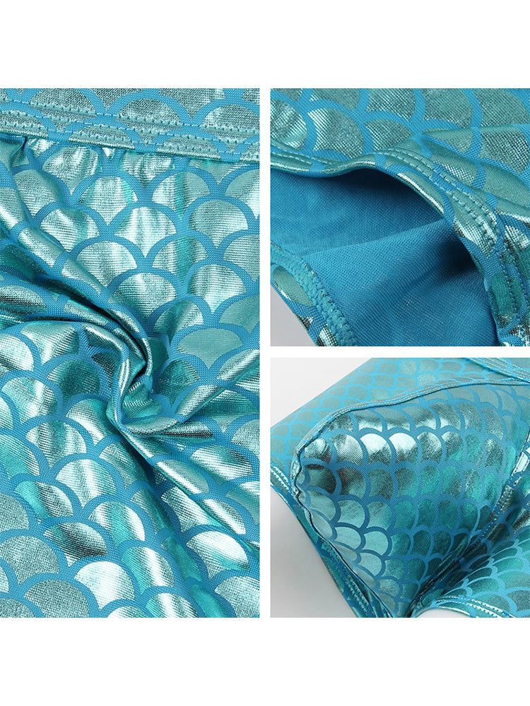 2-pack Men's Fish Scale Sexy Big Pouch Boxer Briefs