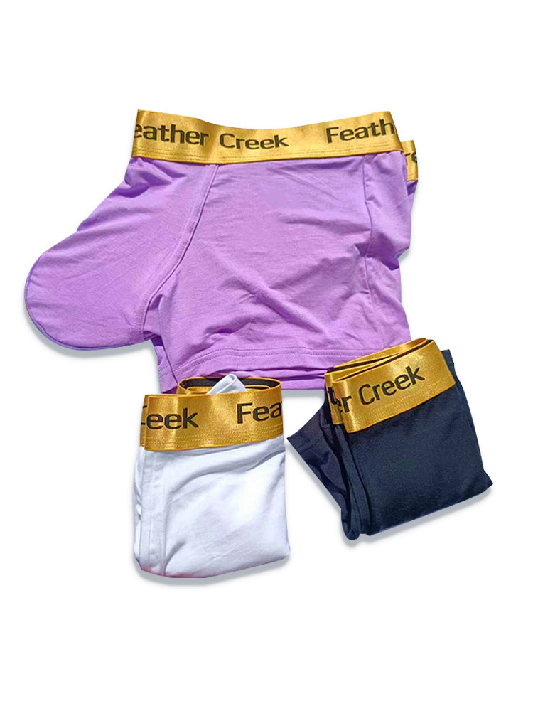 3 Pack Men's U-Shaped Large Pouch Breathable Comfortable Trunks