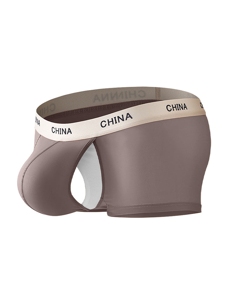 3 Pack Men's Ice Silk Bare-Sensation Breathable Lightweight Separating Trunks