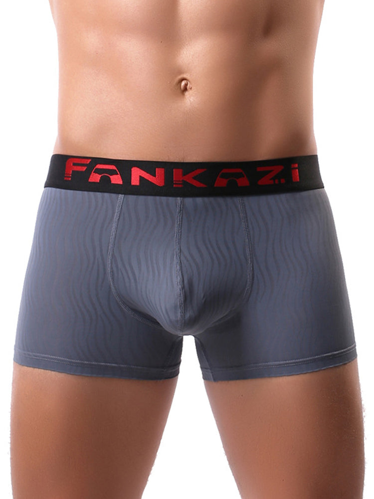 3 Pack Men's Striped U-Pouch Low-Rise Breathable Slim-Fit Trunks