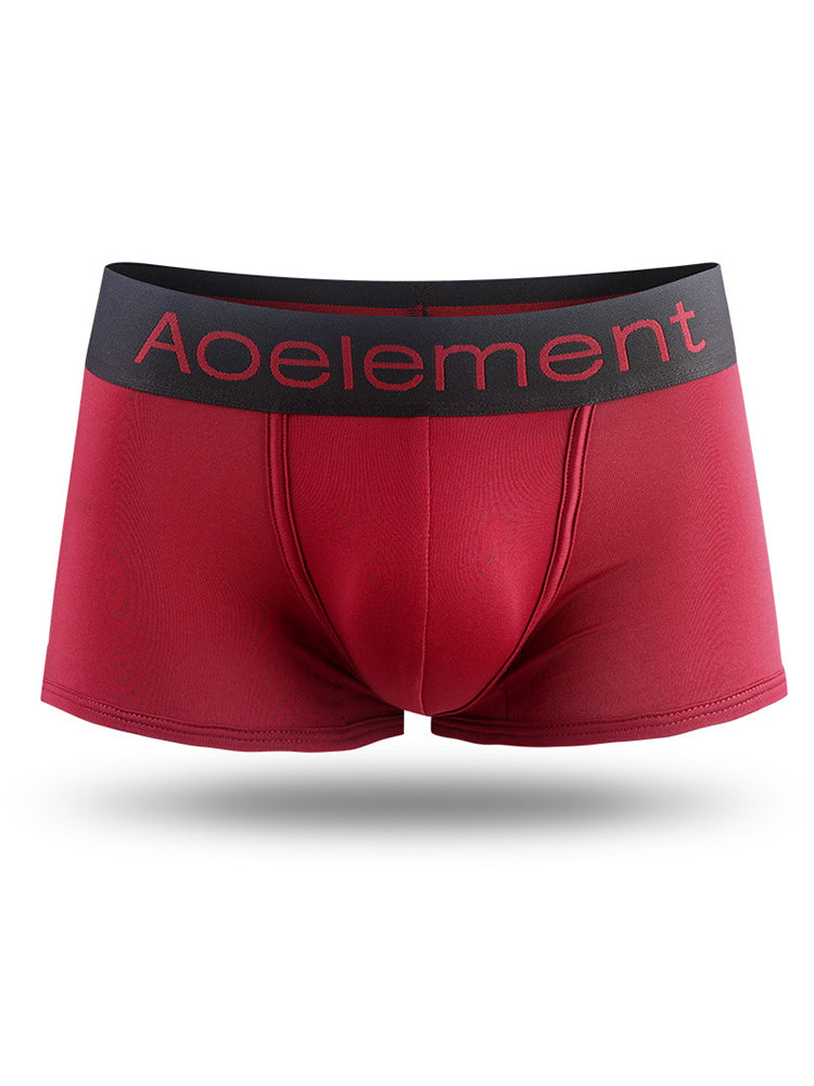 4 Pack Men's Breathable Plain Pouch Trunks