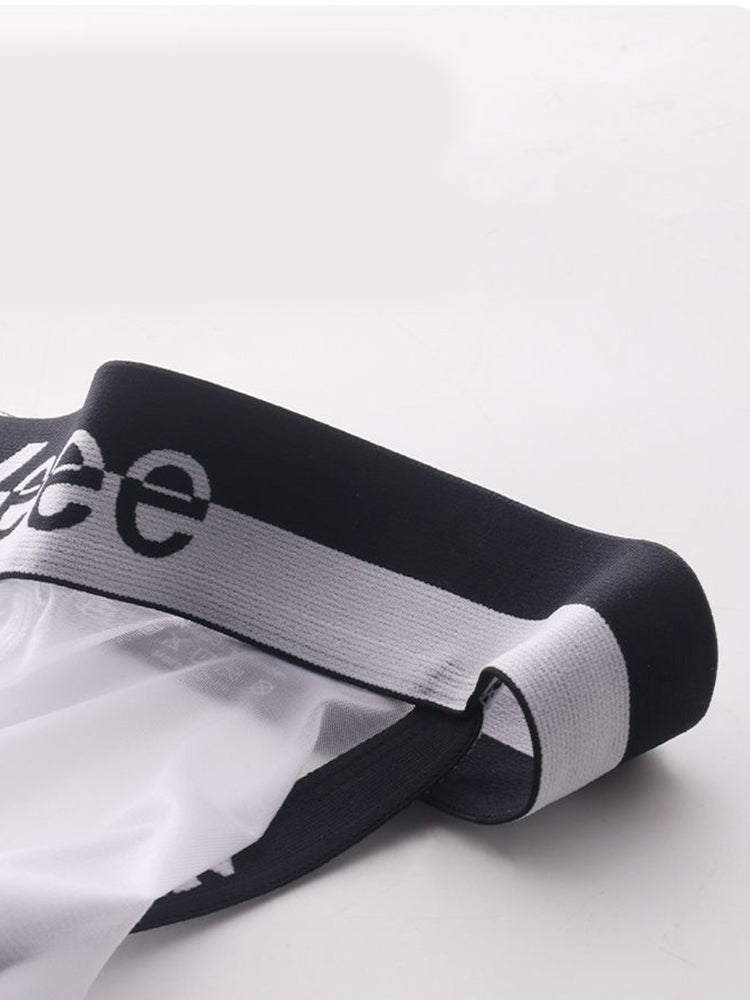 メンズ アイスシルク ヒップホローメッシュ ボクサーブリーフ